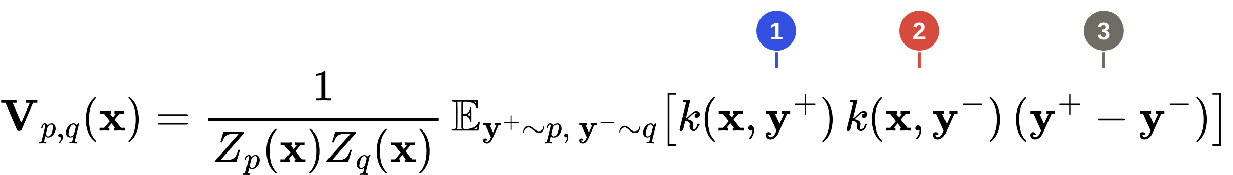 The drift field, with its three annotated terms